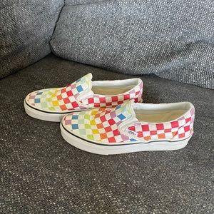 Checkerboard Slip-On Vans, Size 6 (women)